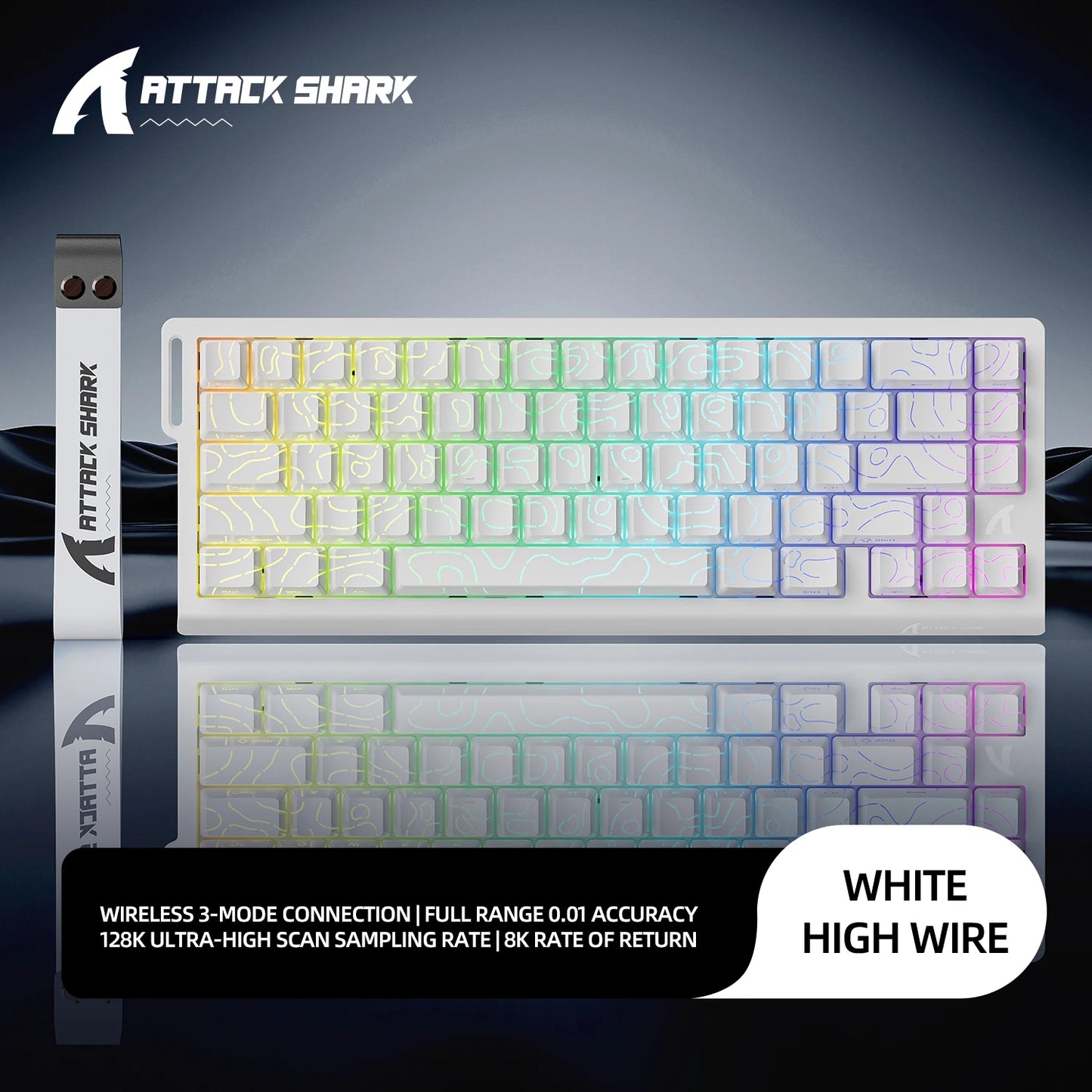 ATTACK SHARK X68HE Magnetic Mechanical Keyboard, 8000Hz Rapid Trigger Gaming Keyboard with Hall Effect Magnetic Switches, SOCD, 0.01mm RT, Wired RGB Keyboard