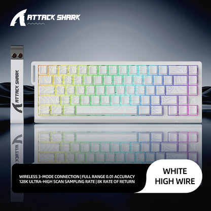 ATTACK SHARK X68HE Magnetic Mechanical Keyboard, 8000Hz Rapid Trigger Gaming Keyboard with Hall Effect Magnetic Switches, SOCD, 0.01mm RT, Wired RGB Keyboard
