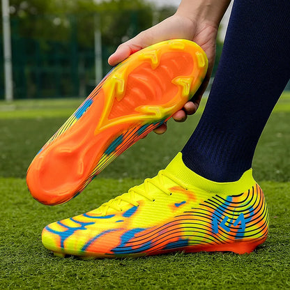 New Men's Soccer Shoes Match Outdoor Sneakers Grass Cleats Hot-selling Football Boots Non-Slip Boys High-quality High-top Light