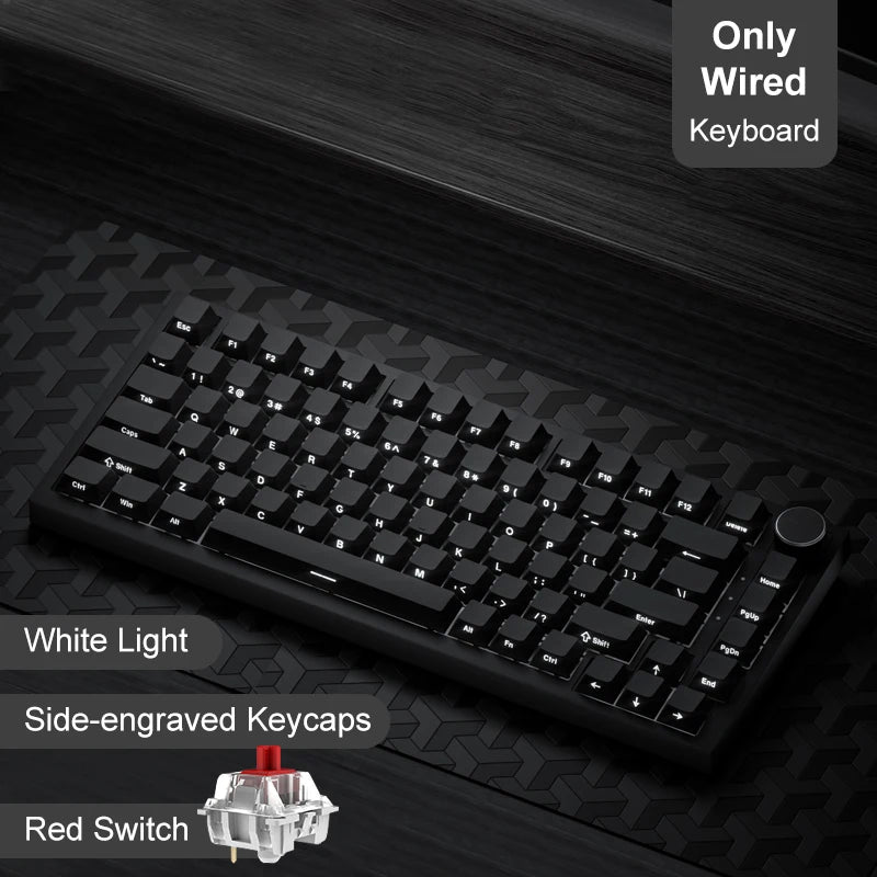 AJAZZ AK820 Pro Gaming Mechanical Keyboard Bluetooth 5.1 Wireless RGB Hot Swappable Gasket Keyboard with TFT Screen & Knob
