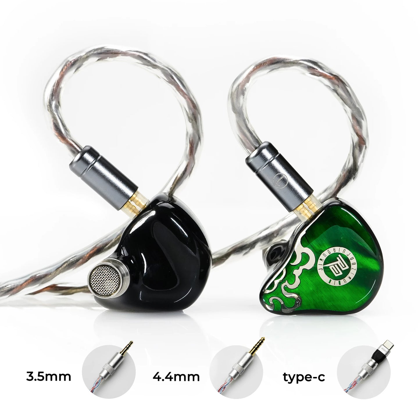 JUZEAR x Z Reviews Defiant 1DD+3BA Hybrid In-Ear Monitors – HiFi Earphones with 3-Way Crossover, 3.5mm & 4.4mm Interchangeable Cable, Audiophile IEM Headphones