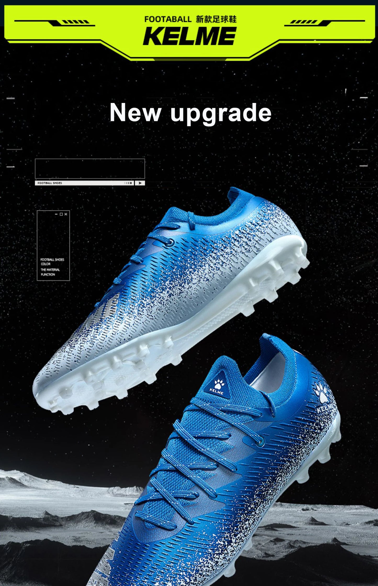 KELME Football Shoes Men's MG Adult Game Short Nails Professional Grass Non-Slip Shock Absorption Training Shoes ZX80121057