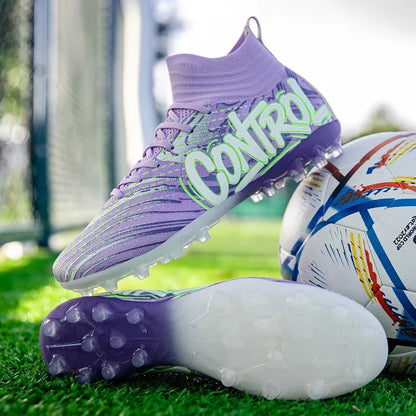 Chaussures de football pour homme, crampons, baskets montantes, chaussures de foot de haute qualité, antidérapantes, pour futsal, gazon, match en salle, best-sellers FG/TF
