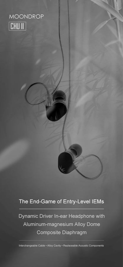 Moondrop CHU II Wired IEM Earphones with Dynamic Driver, CHU2 HiFi In-Ear Monitor Headphones, Detachable 0.78mm Cable Earbuds