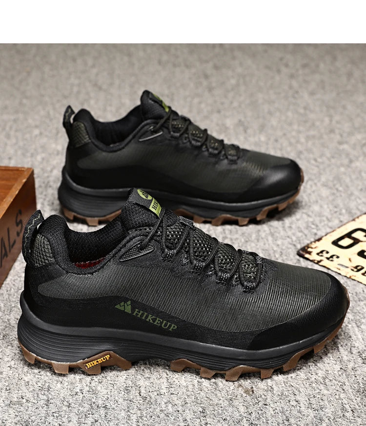HIKEUP Chaussures de course en plein air pour hommes et femmes, antidérapantes, randonnée, camping, sports de trail, chaussures de sécurité pour hommes, confortables, baskets de trekking