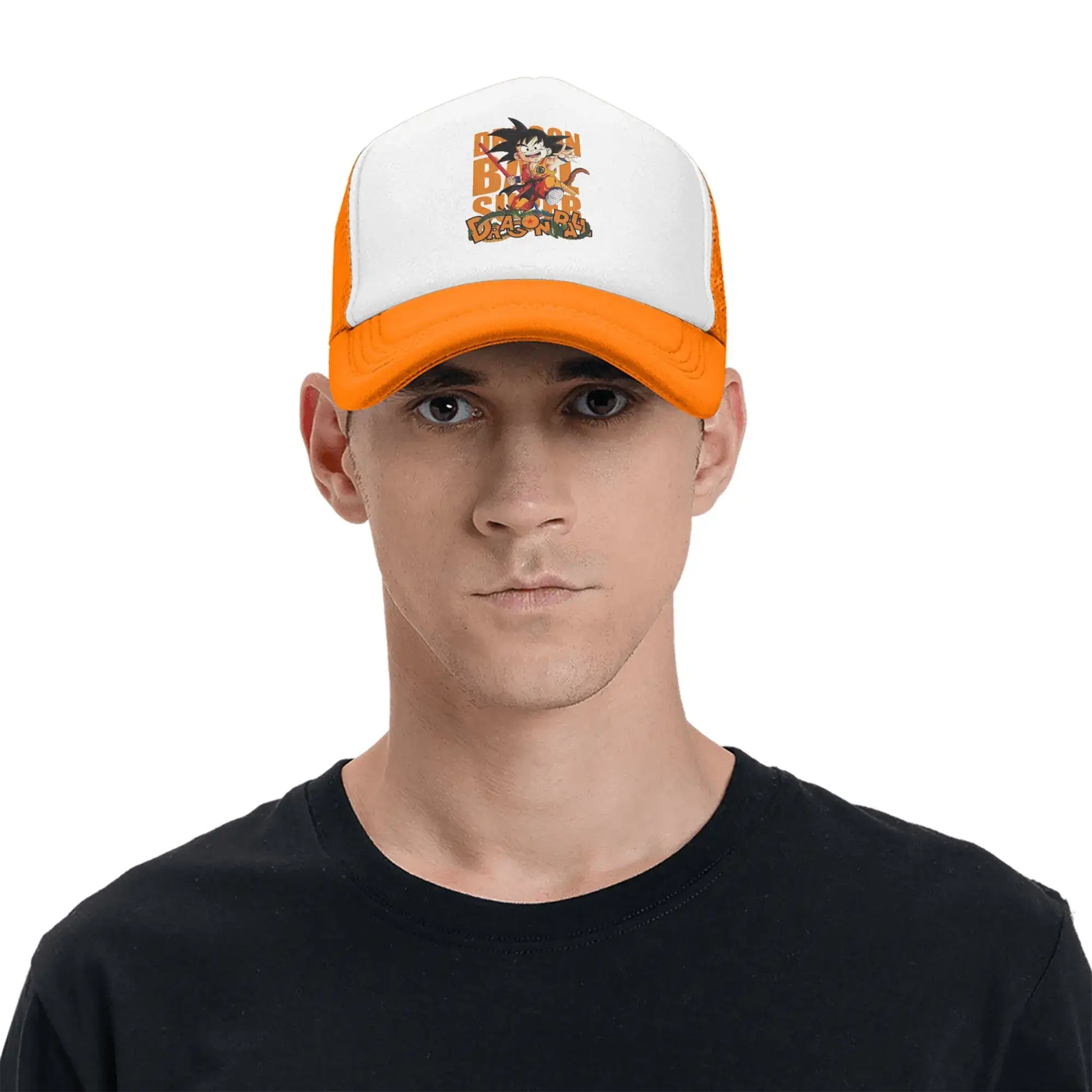 Dragon Ball Z Trucker Hat Super Saiyan Son Goku Hat Sun Hat Sun Caps Adjustable Snapback Caps Mesh Baseball Caps Wholesale New produit gaming premium Fraquane