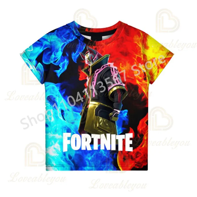 Dječja F-Fortnited majica Battle Game za odrasle, kratkih rukava, ljetna majica za tinejdžere i tinejdžerice