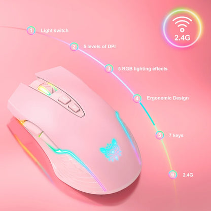 Lenovo CW905 Wireless Gaming Mouse 3600 DPI RGB Ergonomic Gaming Mouse with 7 Buttons, Adjustable DPI, USB Gaming Mouse for PC & Laptop