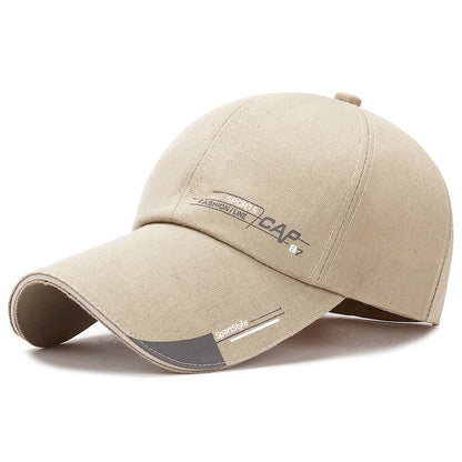 Spring Summer Baseball Cap Embroidered Canvas Sun Hat Outdoor Sports Cap Mens Hat for Fish Fashion Long-brimmed Golf cap 2022