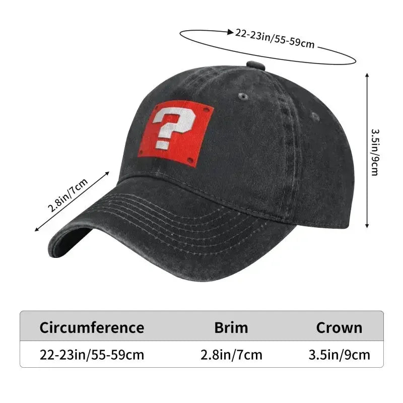 Módní kreslená hra s otázkami – kšiltovka s blokem, baseballová čepice, dámská, pánská, nastavitelná, unisex, bavlněná, „Dad Hat“, sportovní kšiltovky typu snapback