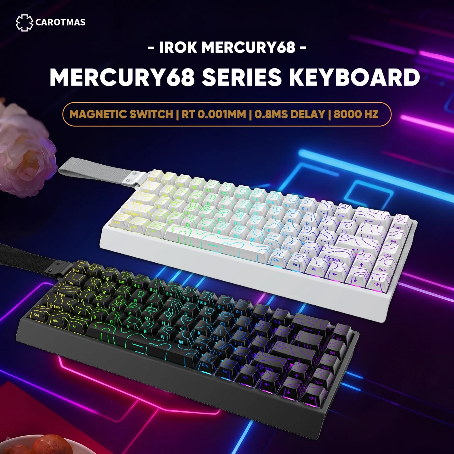 IROK Carotmas Mercury68 Mercury 68 Mercury68 Pro Mercury68 Max RT 0.001mm 8K kabelgebundene magnetische mechanische Gaming-Tastatur