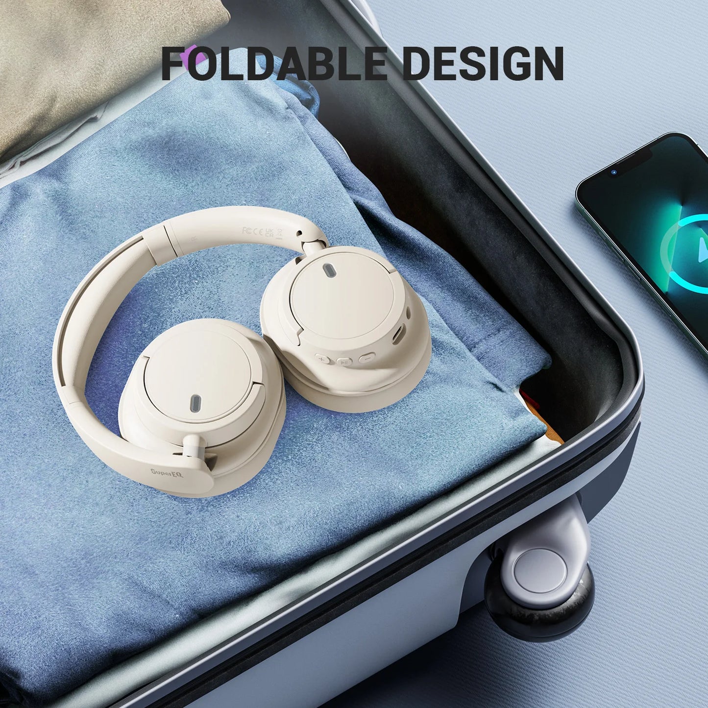OneOdio EKSA V16 Bluetooth 5.3 Wireless Headphones with Mic, Hi-Res HiFi Over Ear Headset, 90H Battery, Bass Mode, Wired & Wireless Audio