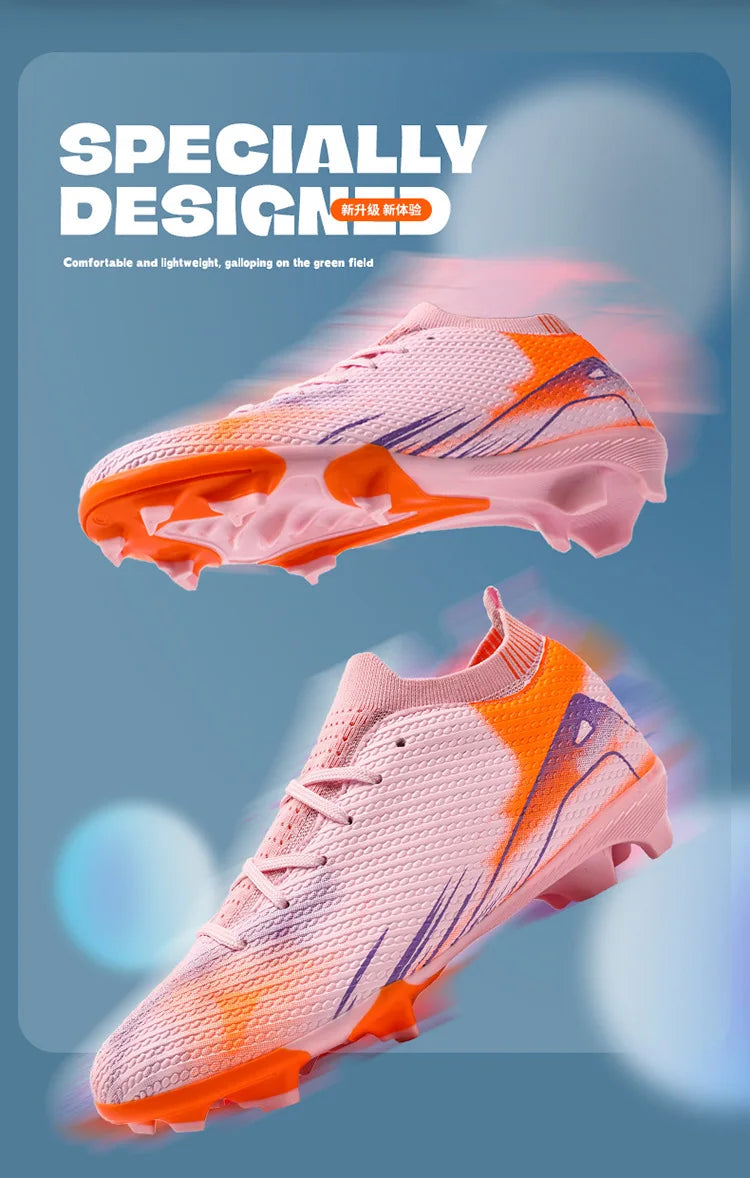 Scarpe da calcio professionali da uomo per attività all'aperto con suola in gomma, scarpe da allenamento resistenti e comode per adulti e adolescenti, scarpe da calcio antiscivolo