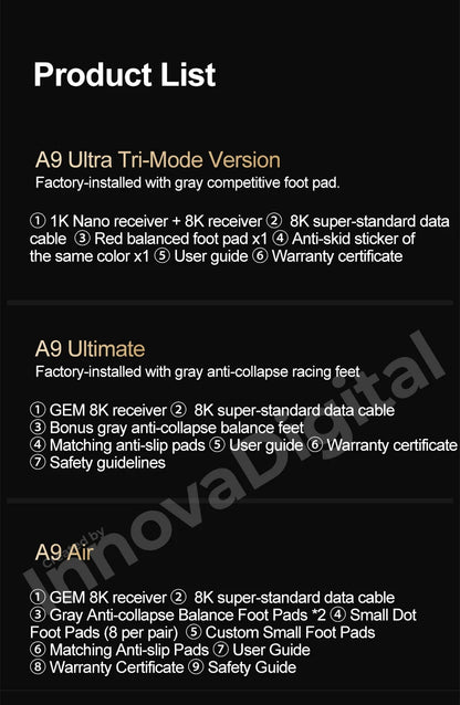 ATK Dragonfly A9 Ultimate безжична геймърска мишка A9 Air PAW3950, ултралека ергономична e-sports мишка за FPS геймъри, CSGO A9 Ultra