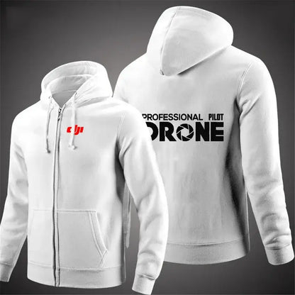 Dji Professional Pilot Drone Spring Autumn Casual Men's Solid Color Zipper Pullover Hoodie Coats Sportswear Fashion Long Sleeve, Produit gaming premium Fraquane, produits de luxe