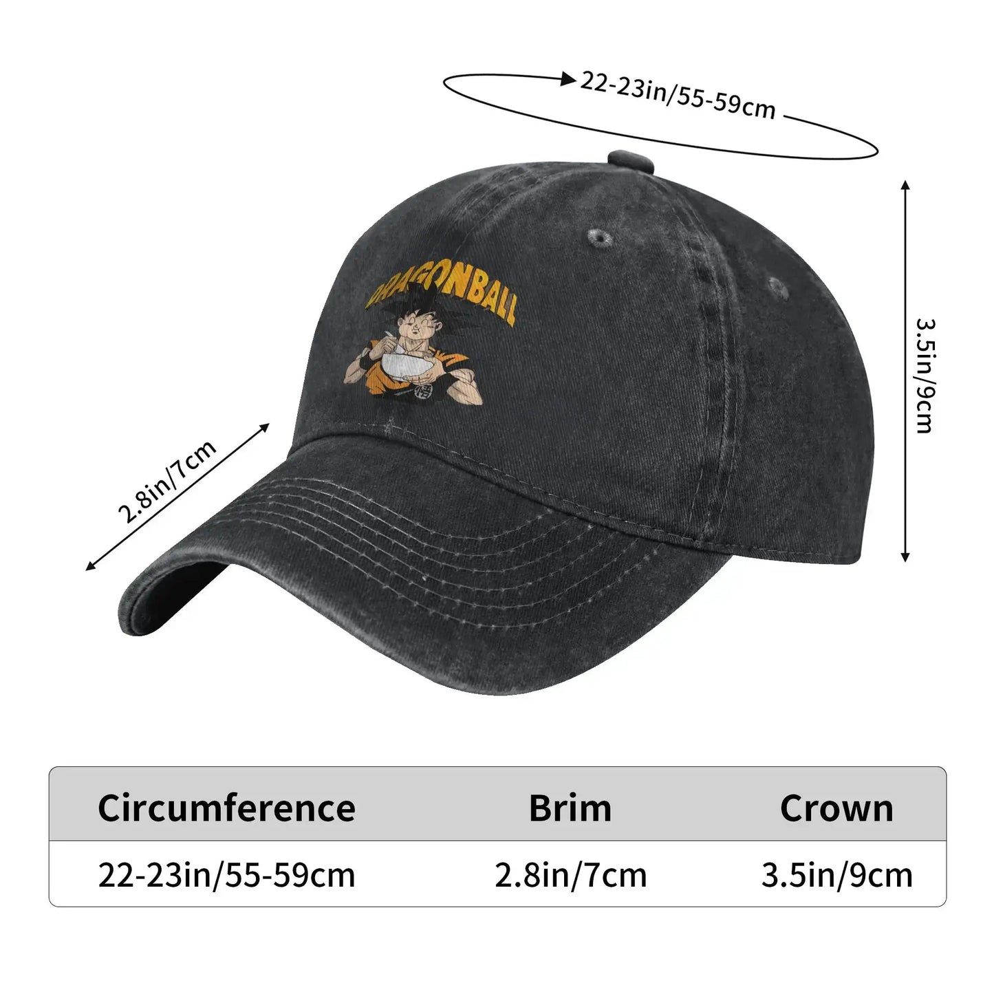 Produit gaming premium Fraquane Retro DBZ dragon ball Goku Eating Ramen Baseball Caps Unisex Distressed Washed Sun Cap Outdoor Summer Adjustable Fit Hats Cap