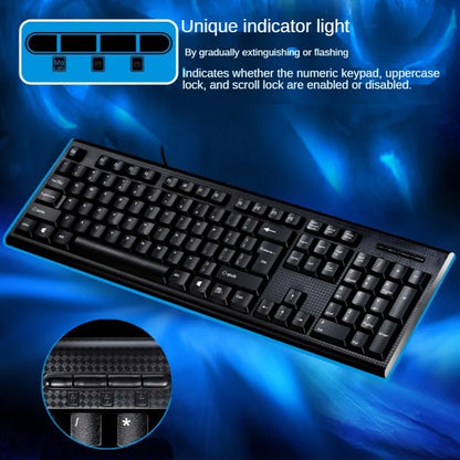 Q9 Wired USB Keyboard 104-Key Business Office Keyboard for Desktop & Laptop, Full-Size Wired USB Keyboard for Home, Office & Windows/Mac