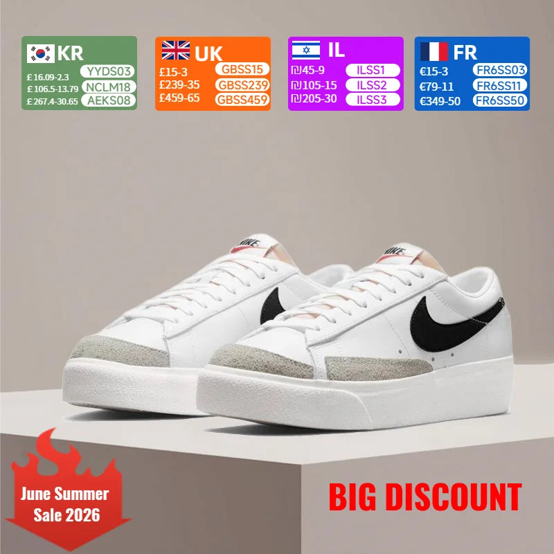 Nike Blazer Unisex Classic Retro Design Comfortable Cushioning Technology Versatile Style Retro Casual Sneakers DJ0292-101