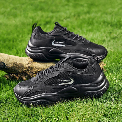 Sapatos casuais Xtep para homem: novidade de verão, em malha respirável, sola grossa, com salto, leves, para jovens, sapatos desportivos de moda 875319320001