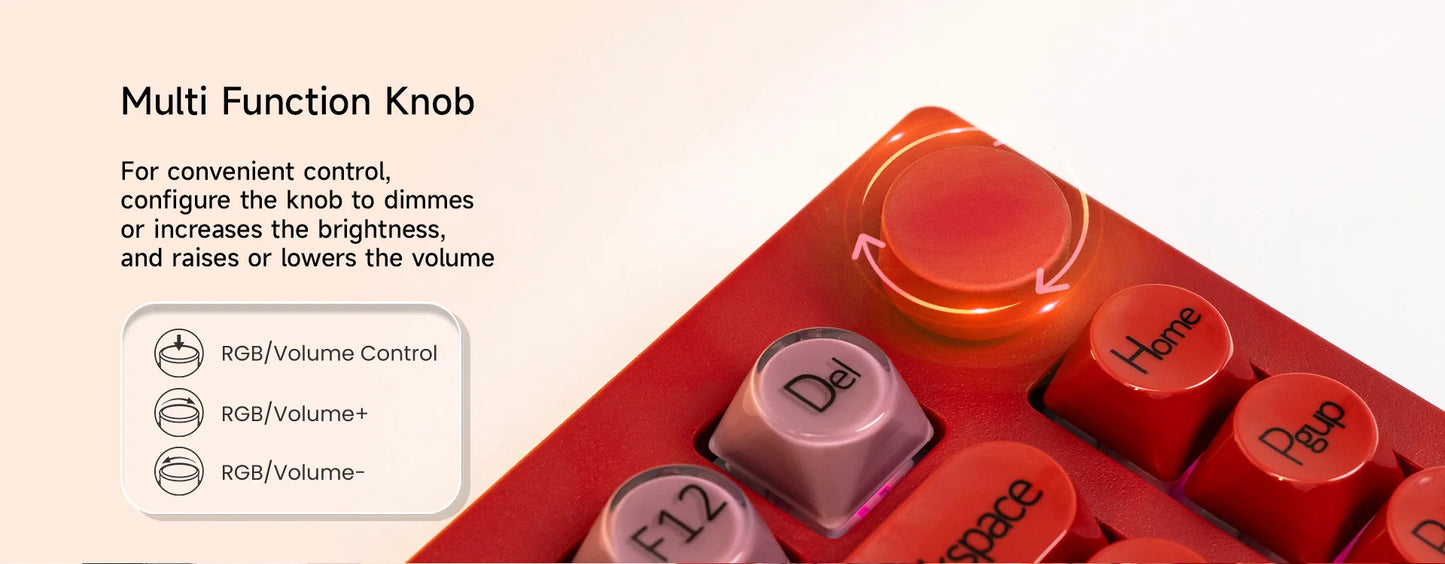 AKKO 5075 X Veekos K75 Gaming-Mechanische Tastatur 75% RGB 3/5-Pin Hot-Swap Kabelgebundene anpassbare Tastatur mit Drehregler und Gasket-Mount
