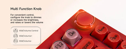 AKKO 5075 X Veekos K75 Gaming-Mechanische Tastatur 75% RGB 3/5-Pin Hot-Swap Kabelgebundene anpassbare Tastatur mit Drehregler und Gasket-Mount