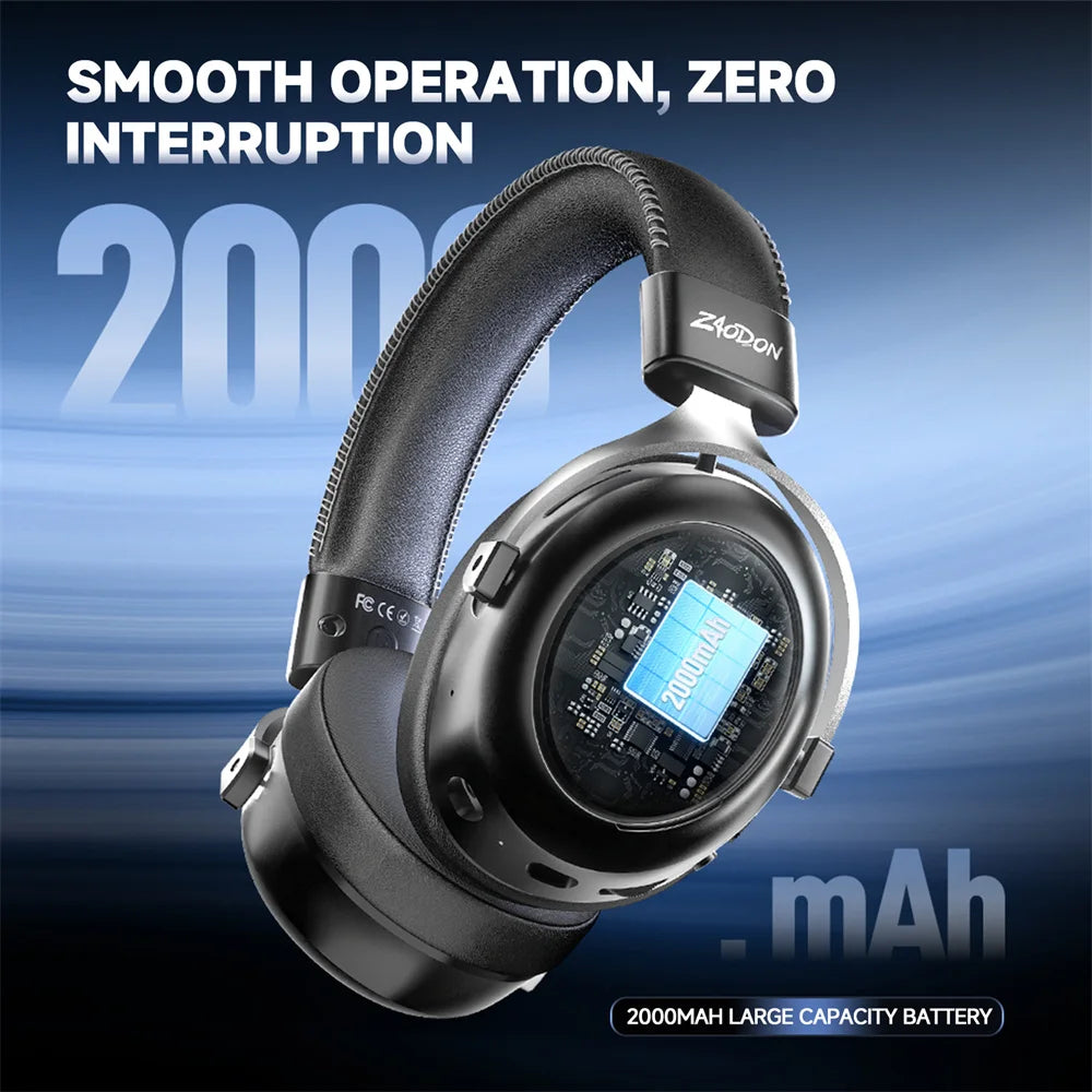 HAAYOT Wireless Gaming Headphones Bluetooth 5.3 with 53mm Titanium Drivers, 7.1 Virtual Surround Sound, Low Latency Gaming Headset for PC PS5 Mobile