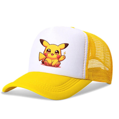 Czapka z daszkiem „Kawaii Pikachus Squirtle” z motywem Pokemonów – dla dzieci i dorosłych, chroniąca przed słońcem, urocza czapka z daszkiem na świeżym powietrzu, letnia czapka typu „dad hat”