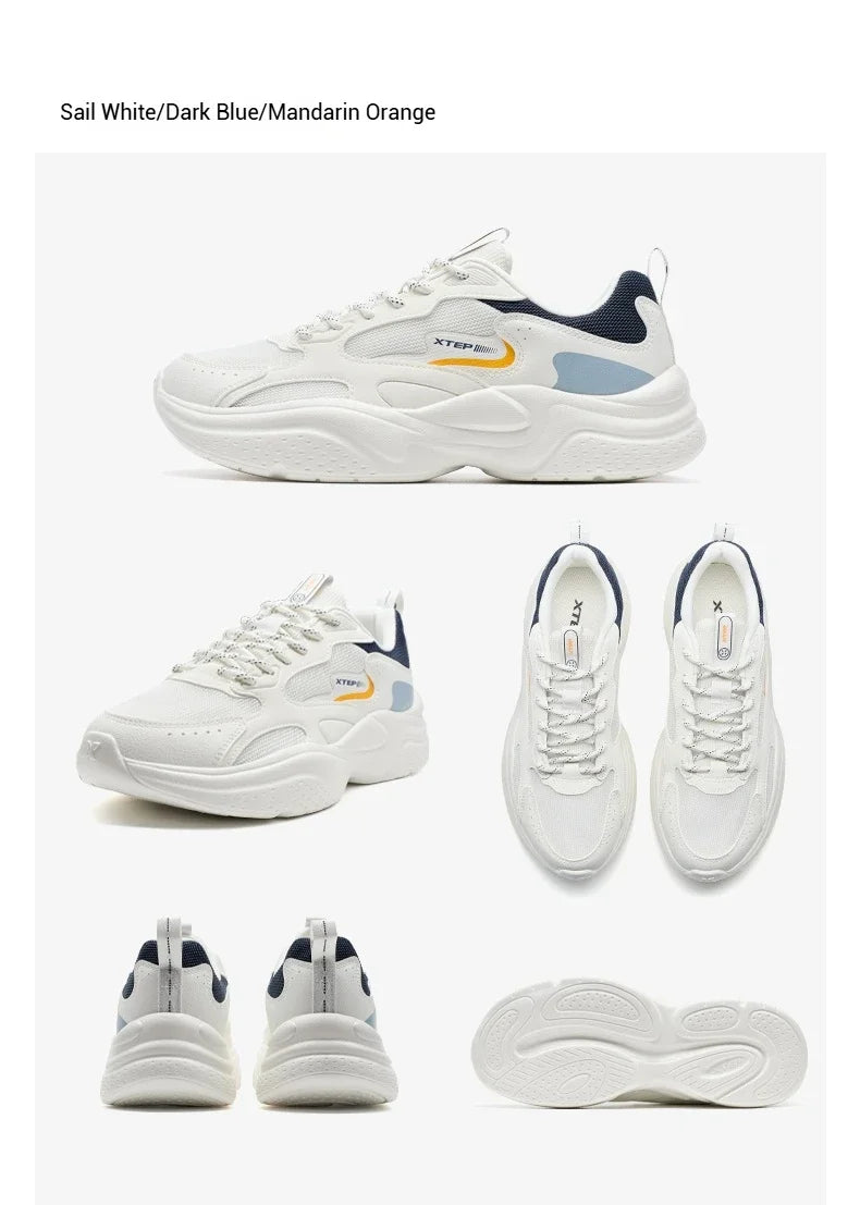 Sapatos casuais Xtep para homem: novidade de verão, em malha respirável, sola grossa, com salto, leves, para jovens, sapatos desportivos de moda 875319320001