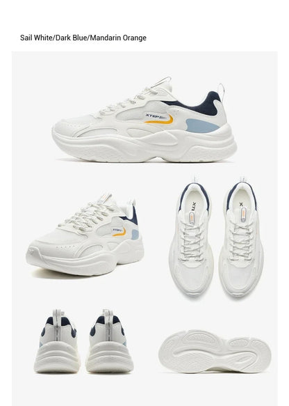 Sapatos casuais Xtep para homem: novidade de verão, em malha respirável, sola grossa, com salto, leves, para jovens, sapatos desportivos de moda 875319320001