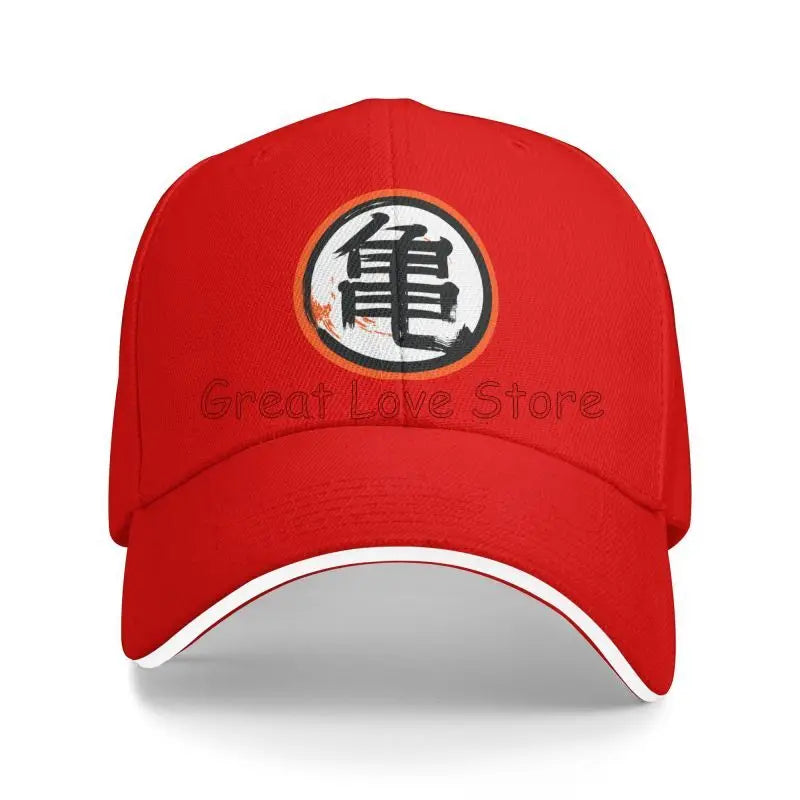 DBZ Kanji Print Cappellino da baseball da uomo Cappello da sole regolabile Cappellino da camionista di lusso Cappellino a sandwich da donna Cappellini casual con chiusura a scatto Cappellini a secchiello Cappellini da golf