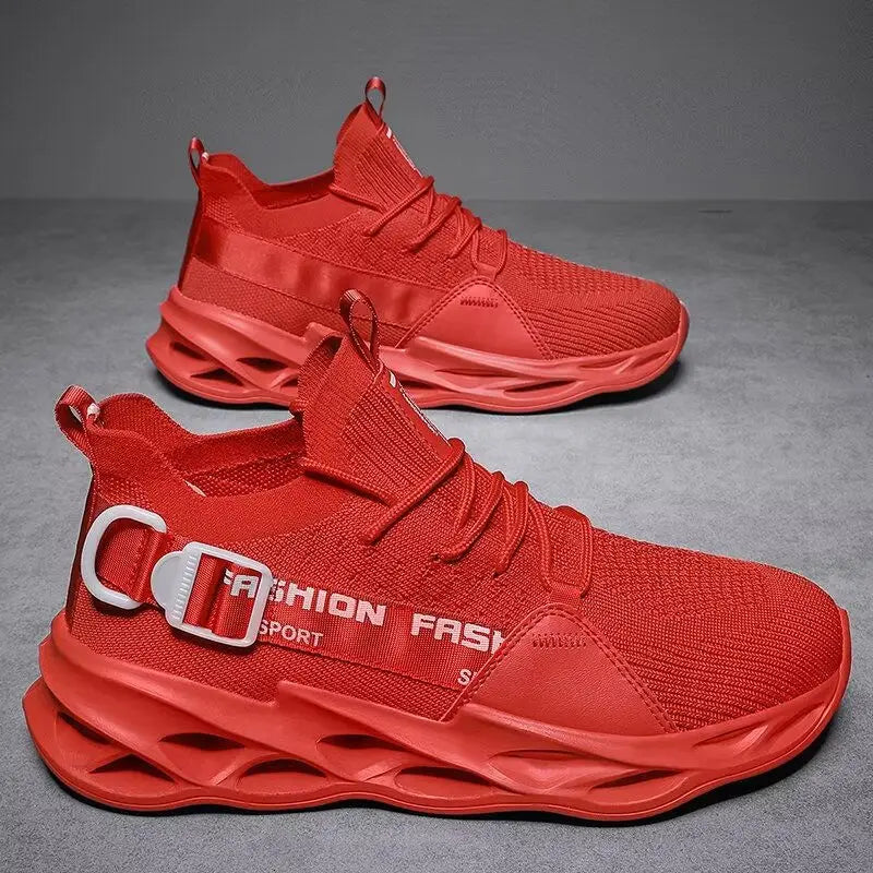 Modische lila Freizeit-Sneaker für Damen und Herren, Blade-Laufschuhe, große Größe 48, leichte, atmungsaktive Sportschuhe für Herren, Mesh-Sneaker