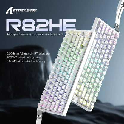 ATTACK SHARK R82 HE Wired 75% Magnetic Keyboard RGB 8000Hz Rapid Trigger 0.005mm Actuation Gaming Keyboard