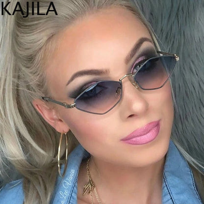 Small Frame Hexagon Punk Sunglasses Women 2026 Luxury Brand Polygon Sun Glasses For Ladies Classic Shades Cat Eye Eyewear