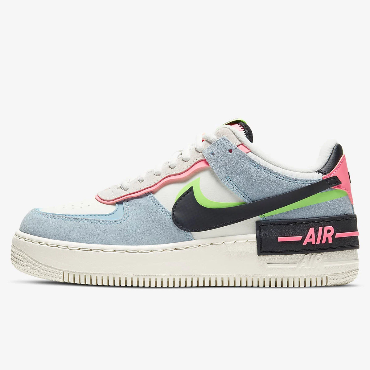 Nike Originals Herren Air Force 1 Shadow AF1 Pink-Blau Macaron Freizeitschuhe CU8591-101