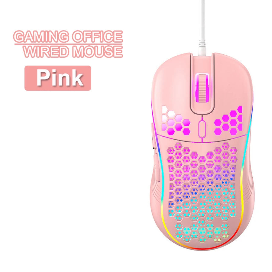 VAORLO USB Wired Gaming Mouse 7200DPI Adjustable Optical Gaming Mouse with RGB Lighting, Ergonomic Mechanical Gaming Mouse for PC, Laptop & Office