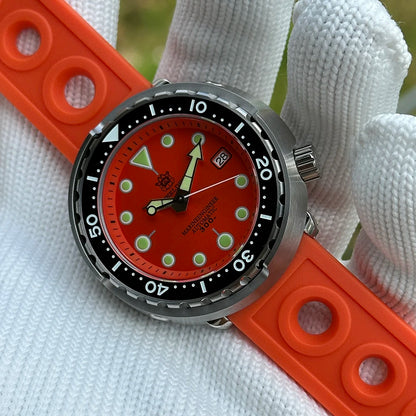 STEELDIVE Popular SD1975 47.5MM Case Red Dial 300M Waterproof AR Sapphire Glass Tuna Dive Mens  NH35 Automatic Watches for You