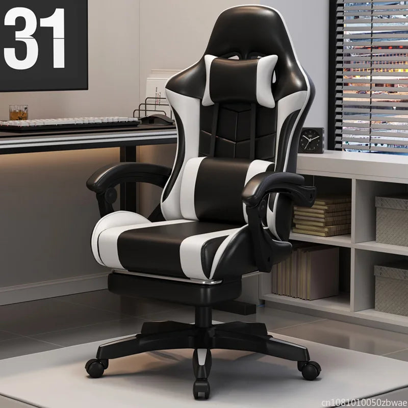 Sponge Esports Gaming Chair Internet Cafe Computer Chair Reclining Office Chair with Comfortable Rotating Design, Ergonomic Home Gaming Seat