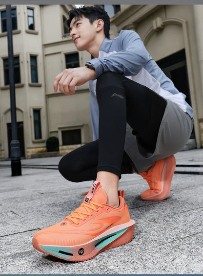 Zapatillas de running con placa de carbono para maratón, deportivas, transpirables, ligeras, cómodas y antideslizantes para hombre y mujer