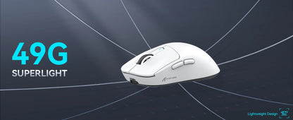ATTACK SHARK X3 Wireless Gaming Mouse, Ultra-Light 49g Ergonomic Gaming Mouse with PAW3395 Sensor, Tri-Mode Bluetooth/2.4G/USB, 26K DPI Programmable Mouse