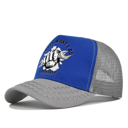 Modebaseballkasket i printet, åndbart net til forår/sommer – Gorras med personligt logo til mænd, kvinder og par – Visirhat, casquette