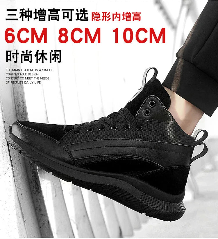 Buty podwyższające z wysoką cholewką – obuwie podwyższające – wkładki podwyższające dla mężczyzn 6 cm, 8 cm, 10 cm – trampki