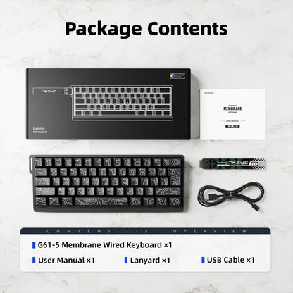 7KEYS 60% Compact Wired Keyboard with RGB Backlighting, Gradient Keycaps, USB Gaming Keyboard for Windows PC, Laptop & Tablet