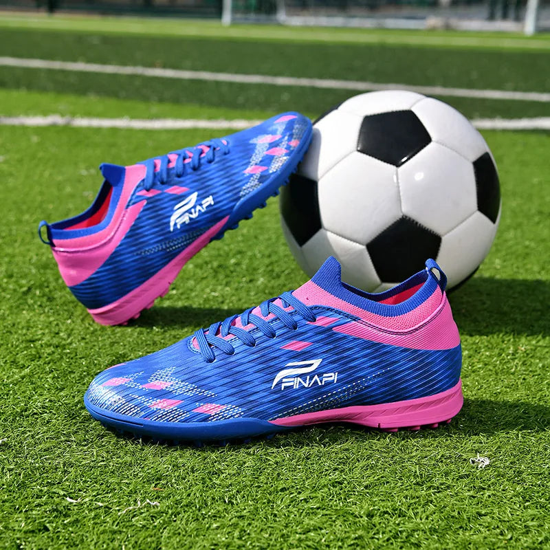 Ghete de fotbal pentru bărbați, de înaltă calitate, crampoane pentru meci, model popular pentru interior și exterior, teren cu iarbă, futsal, ghete high-top antiderapante