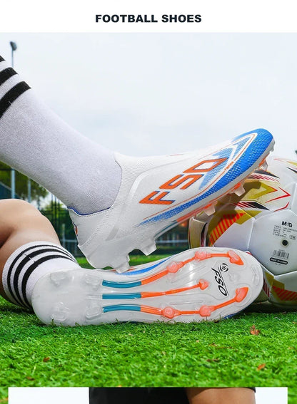 Neue Fußballschuhe für Herren, Bestseller-Rasenschuhe, hochwertige Outdoor-Fußballschuhe für Spiele, rutschfeste Jungen-Sneaker, High-Top, leicht
