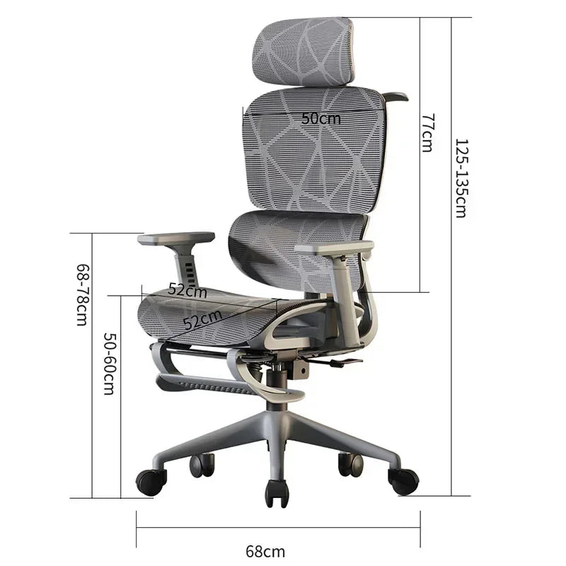 Ergonomic Gaming Computer Chair Adjustable Office Chair with Lumbar Support, Mesh Executive Desk Chair with Headrest, Armrests & Foot Wheels