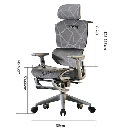 Ergonomic Gaming Computer Chair Adjustable Office Chair with Lumbar Support, Mesh Executive Desk Chair with Headrest, Armrests & Foot Wheels