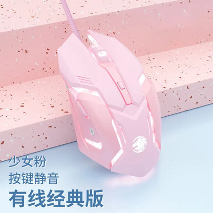 Frontline Pink Gaming Mouse Wireless Bluetooth Silent Mechanical Gaming Mouse, Cute RGB Computer Mouse for Gaming, Office & Laptop