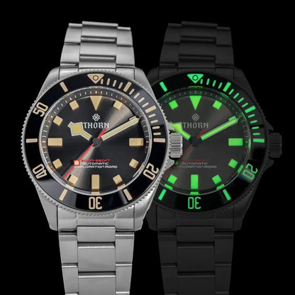 THORN 39mm Titanium Watch Men Homage Vintage PT5000 Movement Automatic Sapphire Crystal C3 Super Luminous 200M Waterproof Watch
