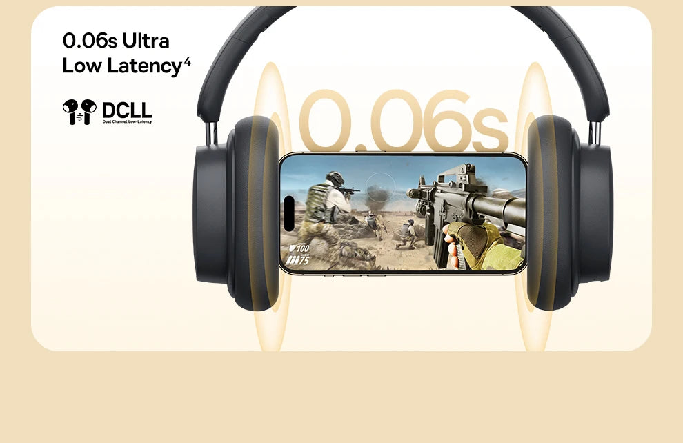 Auriculares inalámbricos Bluetooth 5.3 circumaurales Baseus – Diafragma HiFi de 40mm, auriculares plegables con 70H de reproducción y audio espacial