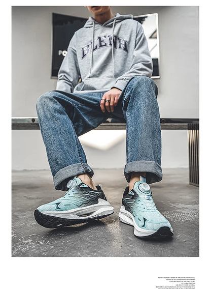 Zapatillas deportivas informales de verano transpirables para hombre, nuevas zapatillas de running de malla transpirable, modernas y versátiles, con hebilla giratoria, adecuadas para deportes al aire libre y para el día a día